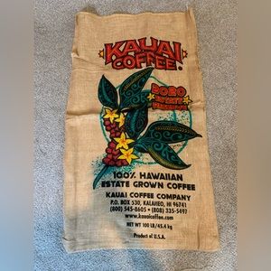 Kauai Coffee burlap bag